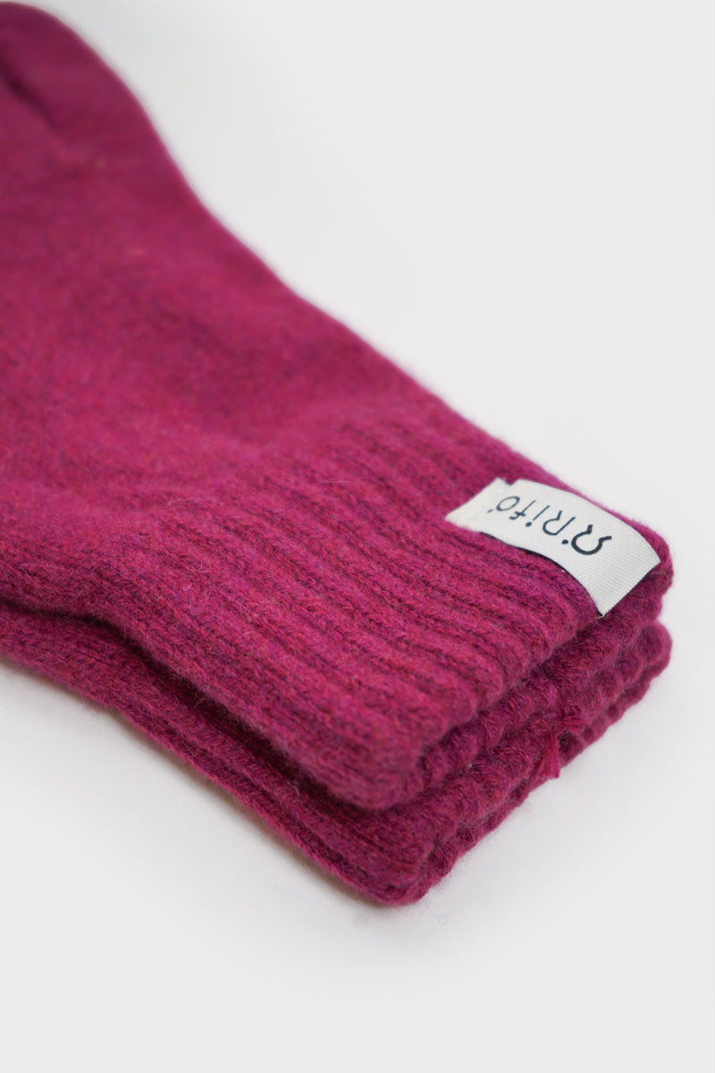 Gants femme en cachemire recyclé | rose - "guanti anita rosa ciclamino"
