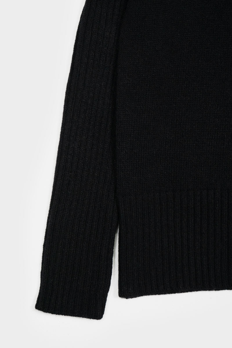 Pull col montant en cachemire recyclé | noir "maglia erminia nero ardesia"