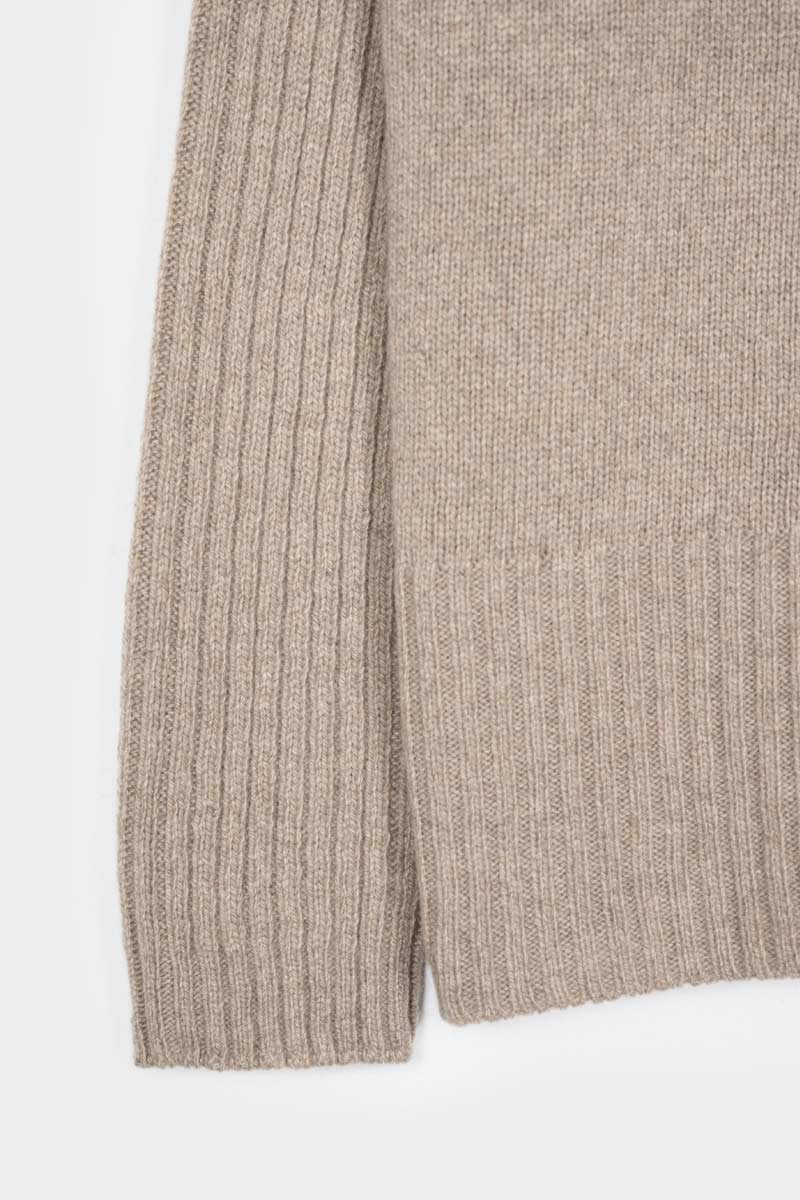 Pull col montant en cachemire recyclé | beige "maglia erminia beige sabbia"