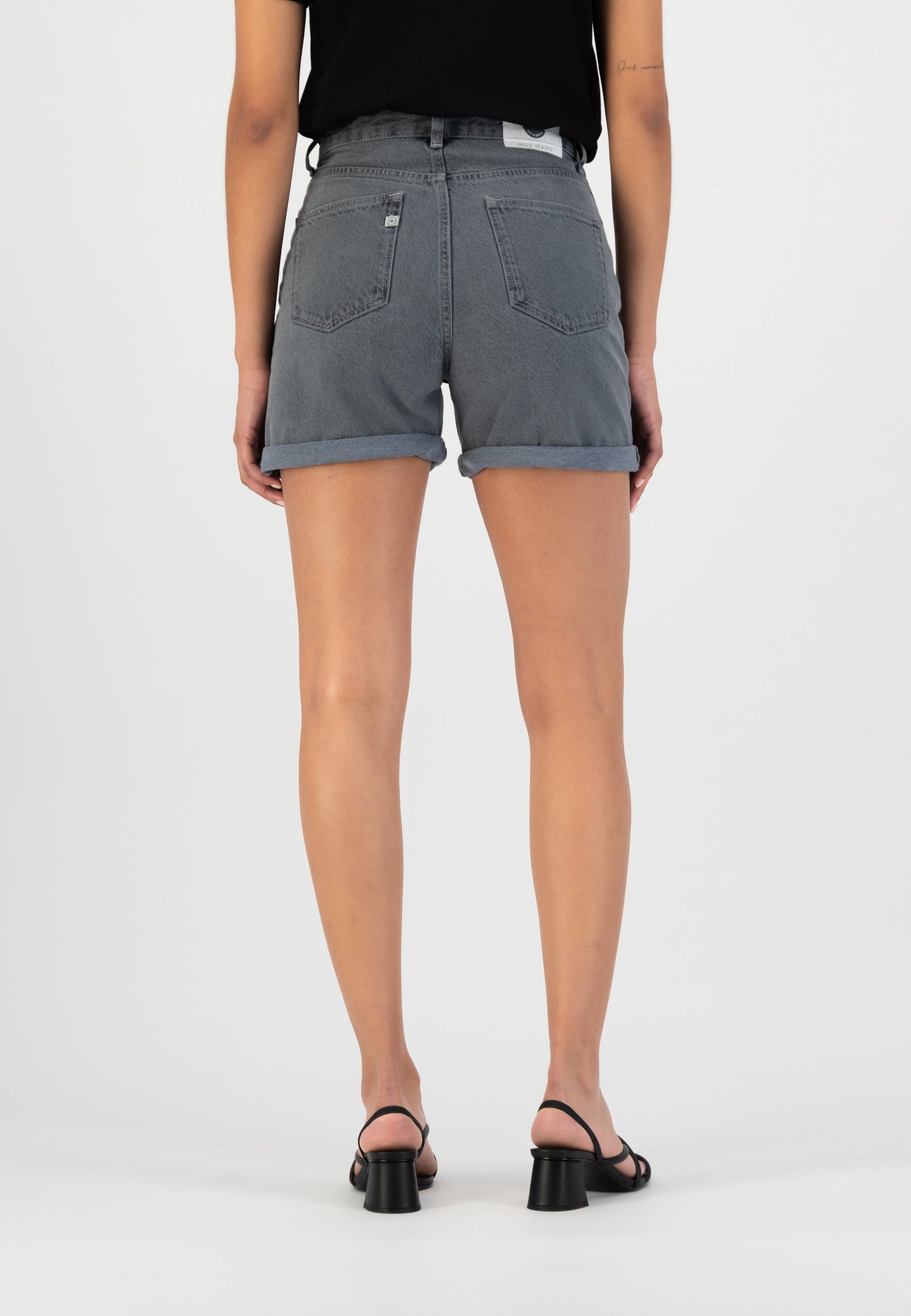 Short en jean en coton bio et recyclé | Gris "marilyn short stone grey"