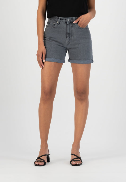 Short en jean en coton bio et recyclé | Gris "marilyn short stone grey"