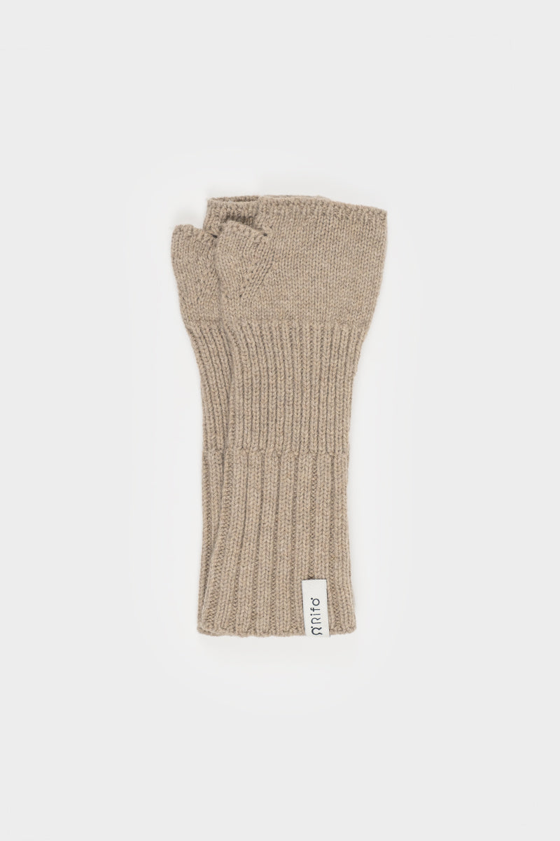 Mitaines en cachemire recyclé | beige "manicotti tamara beige sabbia"