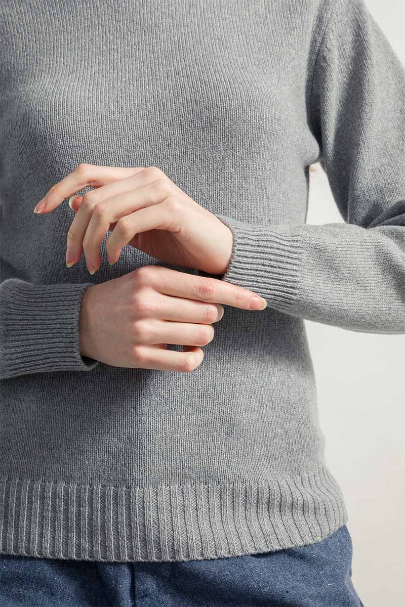 Pull col roulé en cachemire recyclé | gris "maglia ada grey calce"