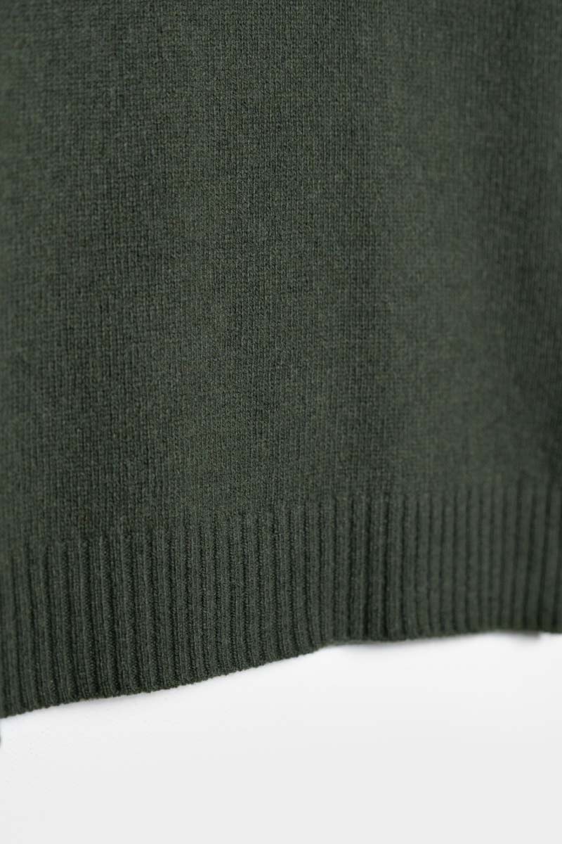 Pull col roulé en cachemire recyclé | kaki "magli ada verde foresta"
