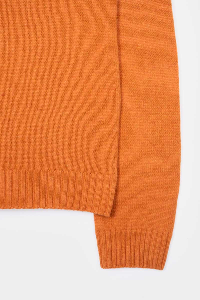 Pull col rond en laine recyclée | orange "maglia laura arancio becco d'oca"
