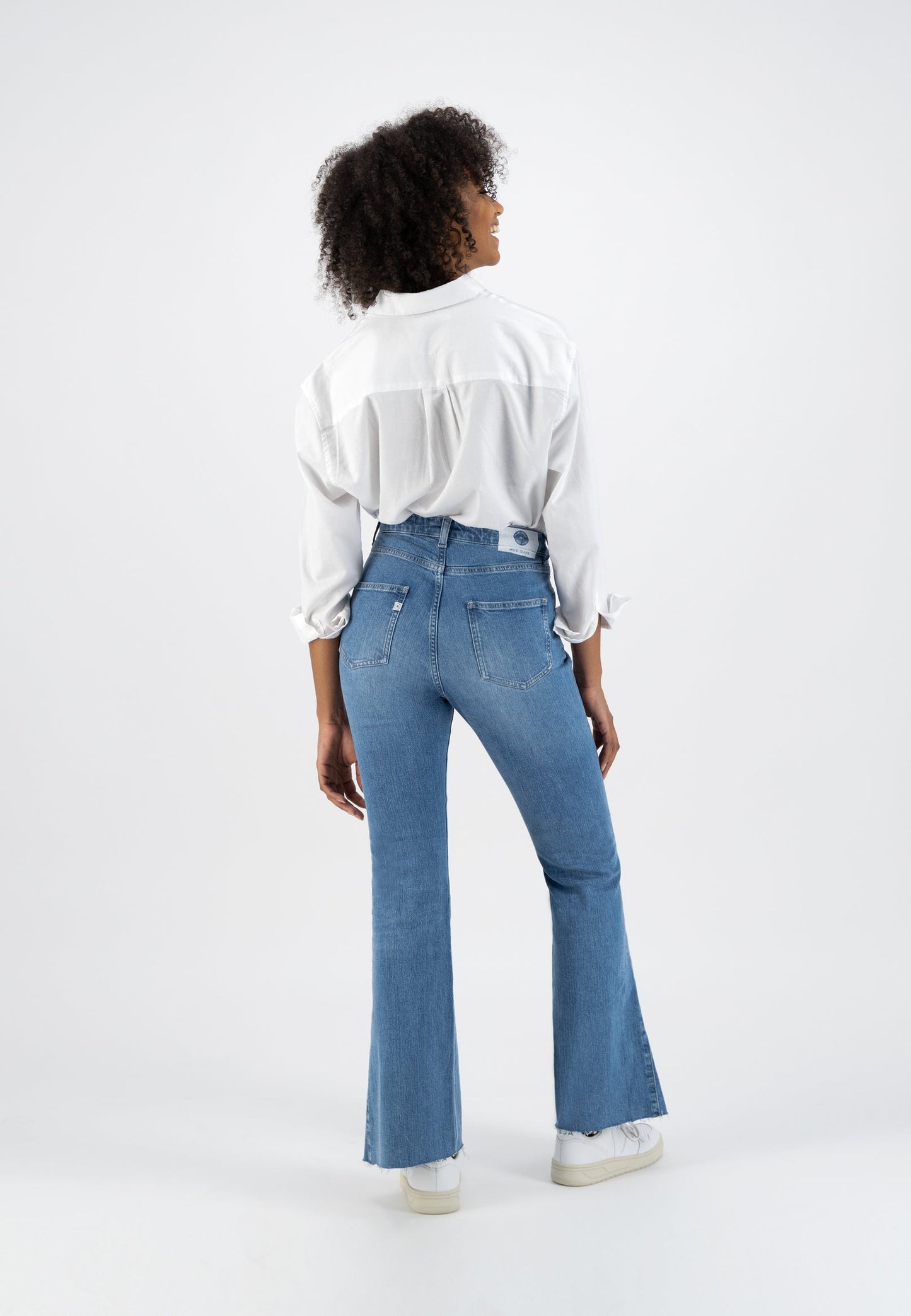 Jean flare bleu clair en coton bio et recyclé - Flared Rachel Old Stone