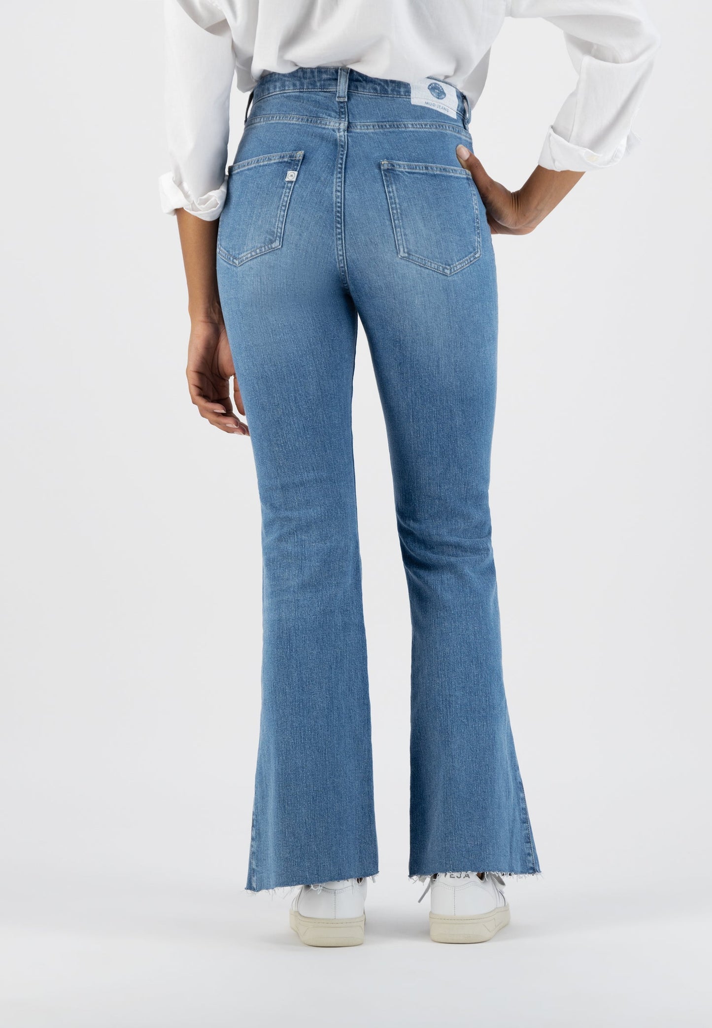 Jean flare bleu clair en coton bio et recyclé - Flared Rachel Old Stone