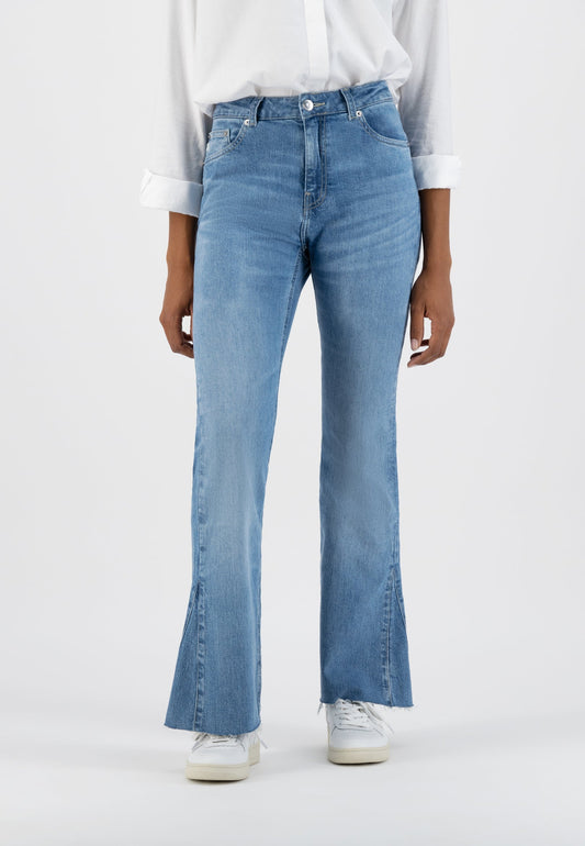 Jean flare bleu clair en coton bio et recyclé - Flared Rachel Old Stone
