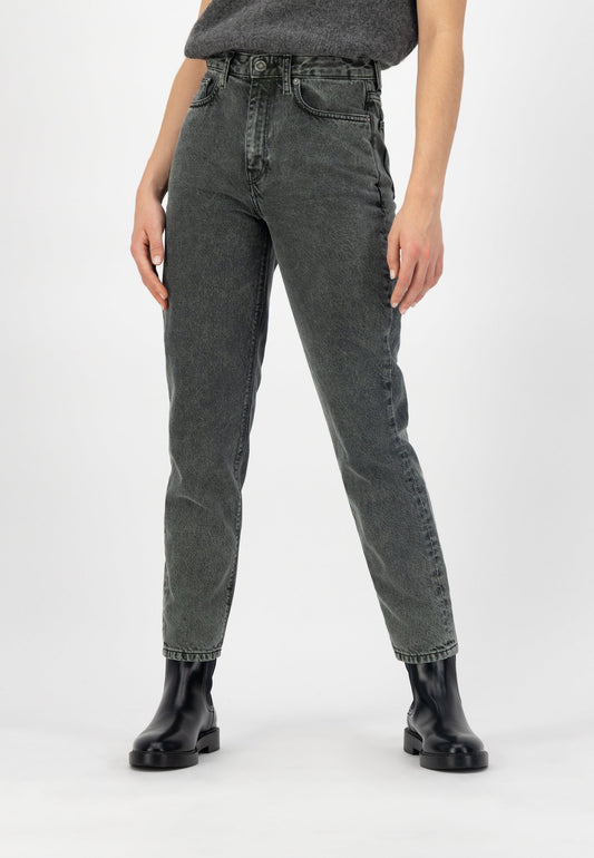 Jean mom vert/gris en coton bio et recyclé - mams tapered forest