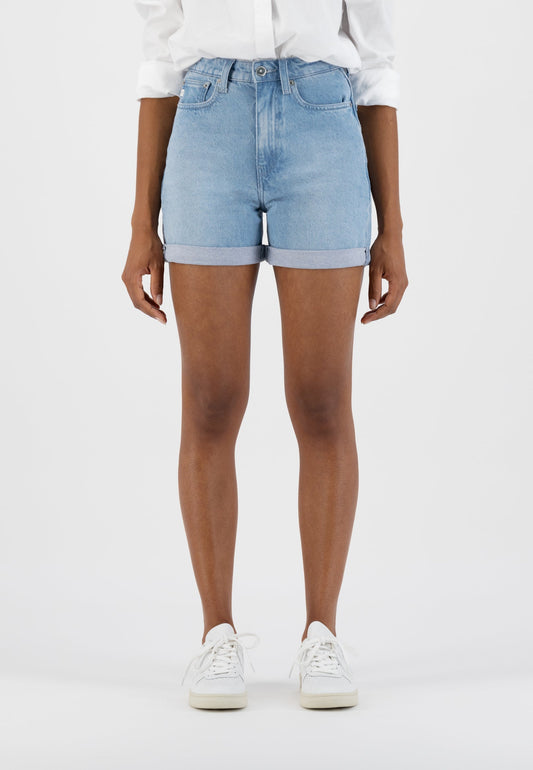 Short en coton bio et recyclé | Bleu clair délavé "marilyn short sun stone"