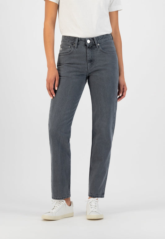 Jean droit gris foncé en coton bio et recyclé - easy go stone grey