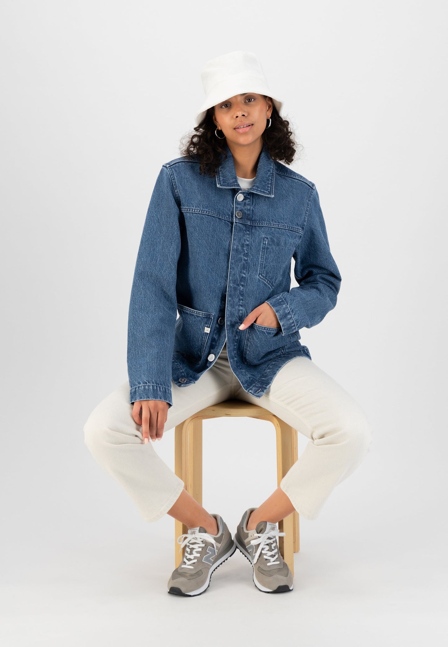 Veste en jean en chanvre, coton bio et recyclé - jackson medium stone