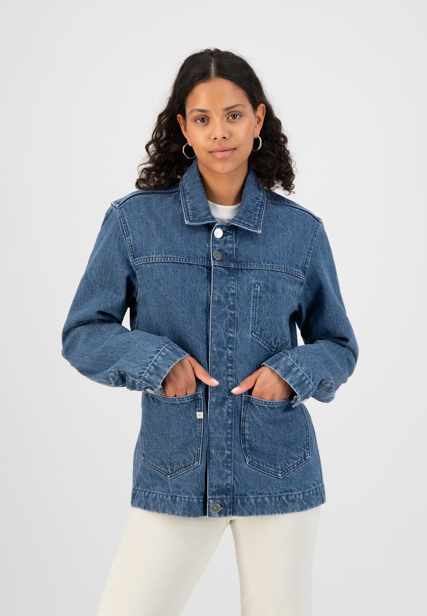 Veste en jean en chanvre, coton bio et recyclé - jackson medium stone