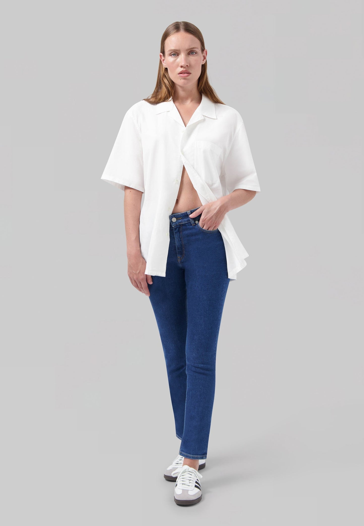 Jean slim en coton bio et recyclé | Bleu indigo "regular swan stone indigo"