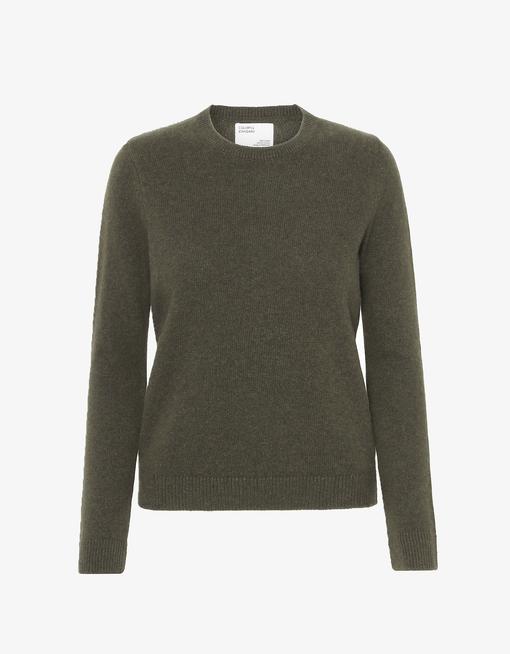 Pull olive en laine mérinos recyclée - dusty olive