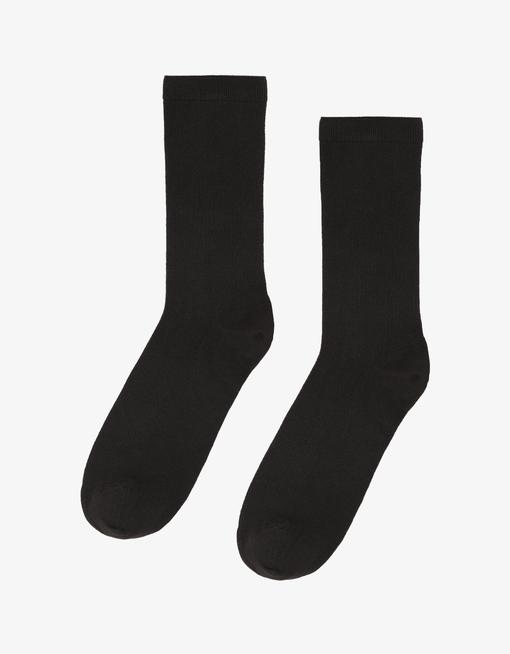 Chaussettes hautes en coton bio - noir "Deep Black"