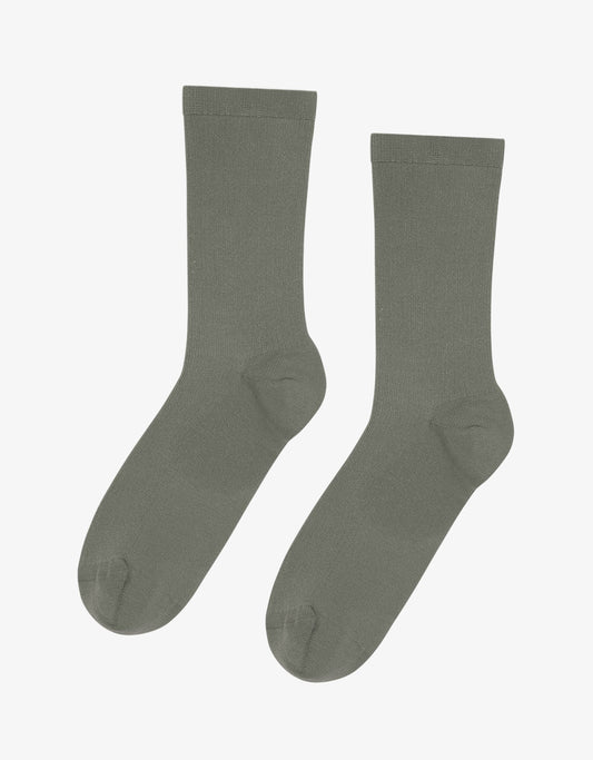 Chaussettes hautes en coton bio | kaki "dusty olive"