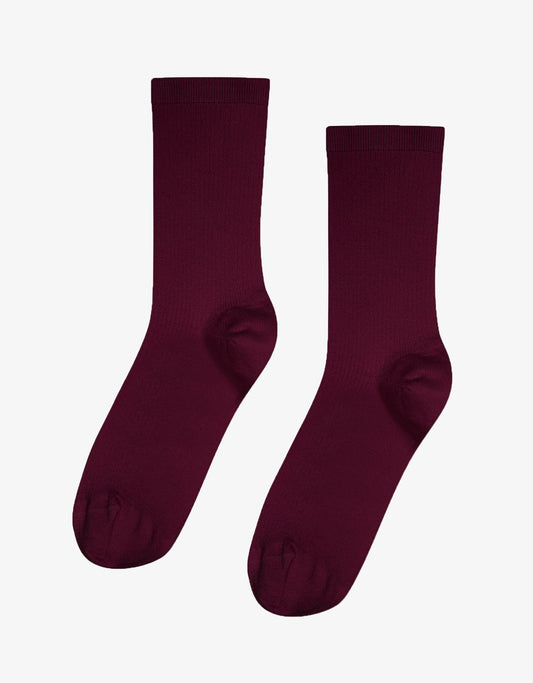 Chaussettes hautes  en coton bio | bordeaux "oxblood red"
