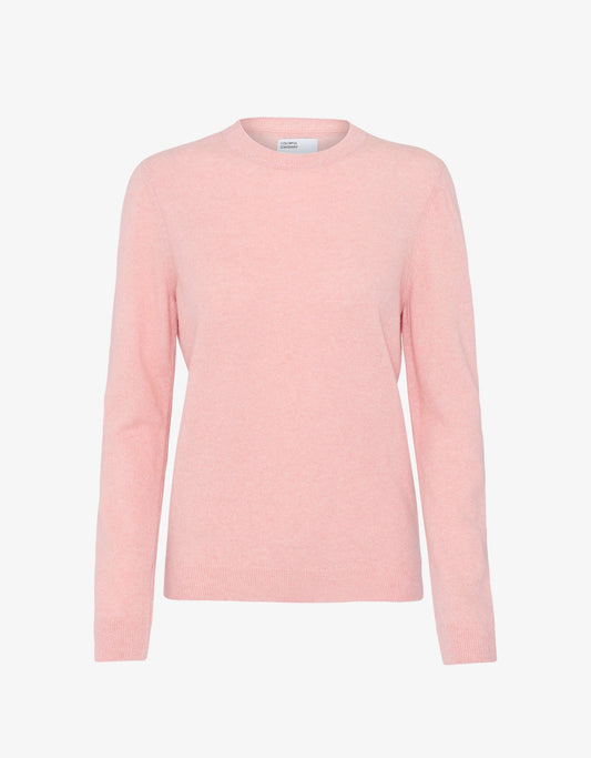 Pull en laine mérinos recyclée | rose  "light merino wool crew - faded pink"