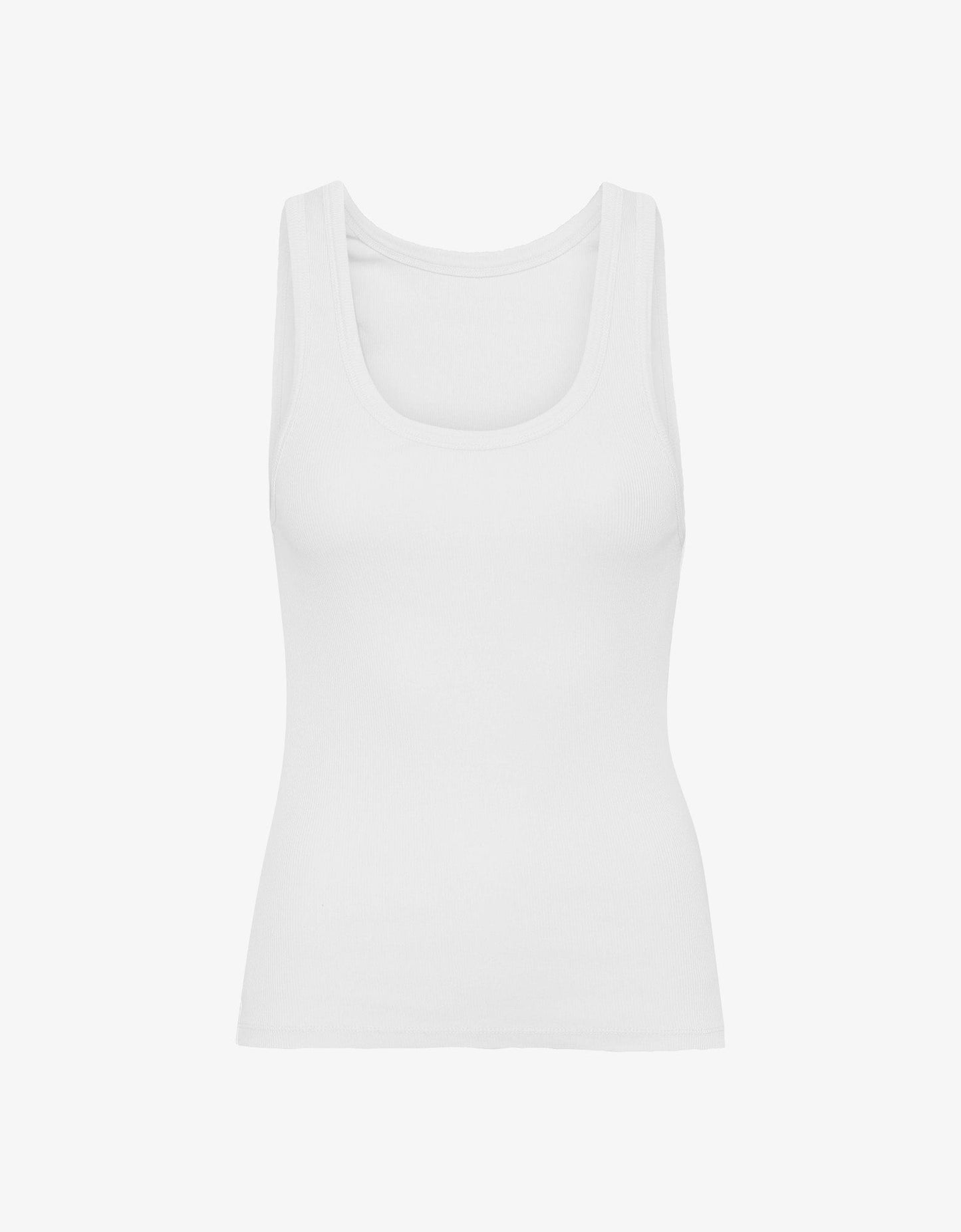 Débardeur côtelé en coton bio | blanc 'optical white'