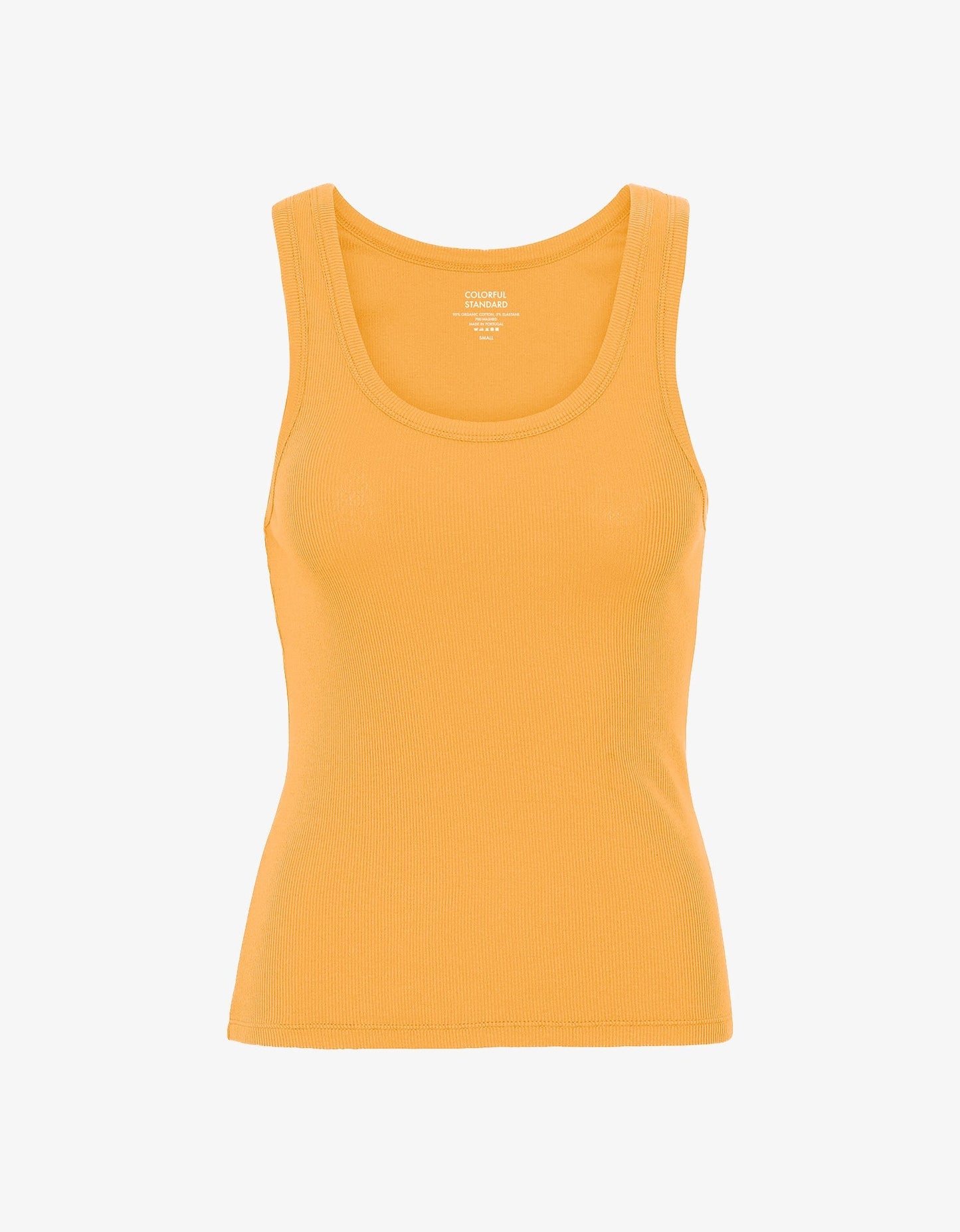 Débardeur côtelé orange en coton bio - sandstone orange