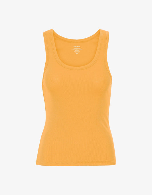 Débardeur côtelé orange en coton bio - sandstone orange