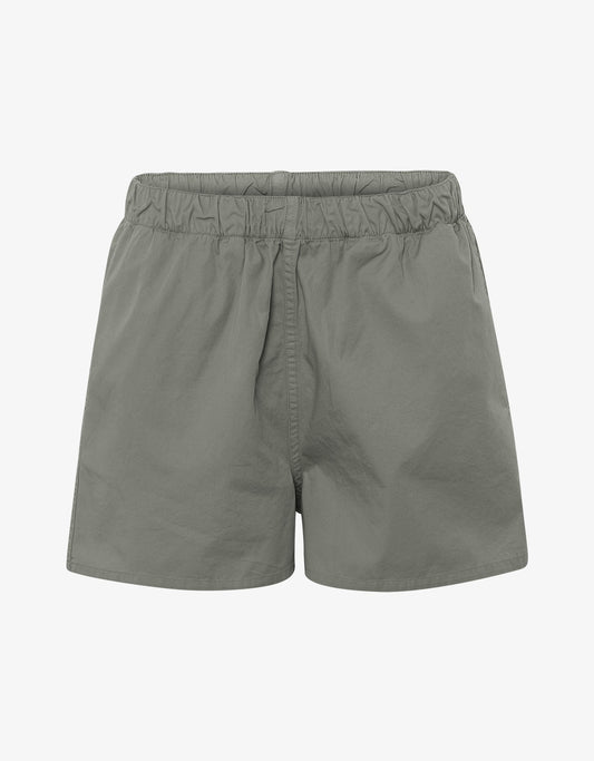 Short olive en sergé de coton bio - dusty olive