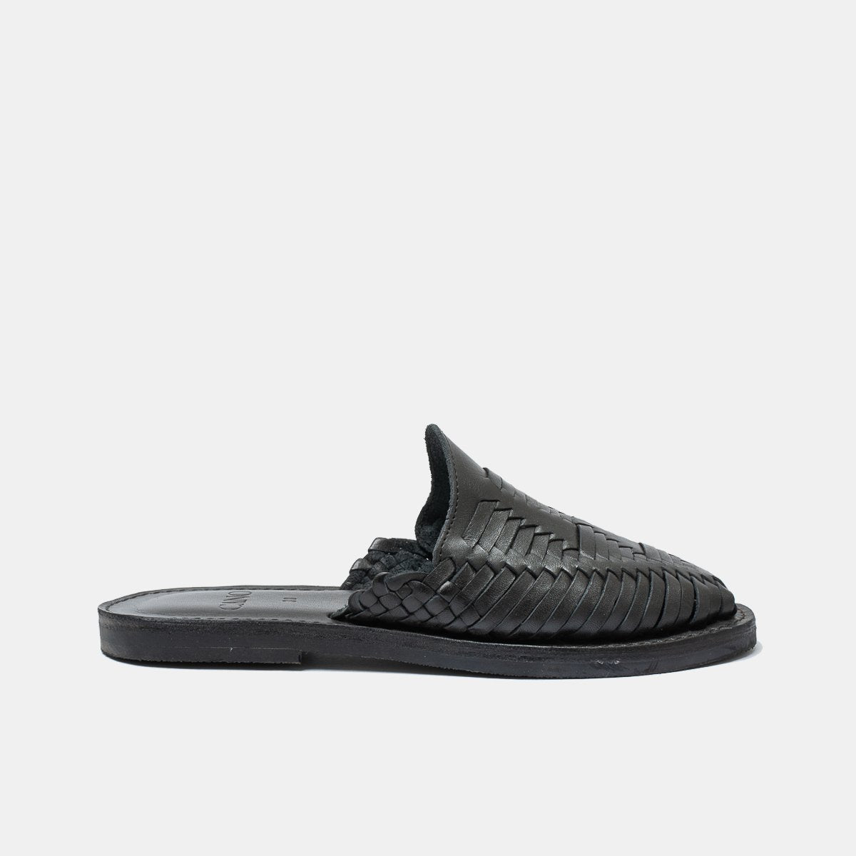 Mules noires cuir tannage végétal - Emma