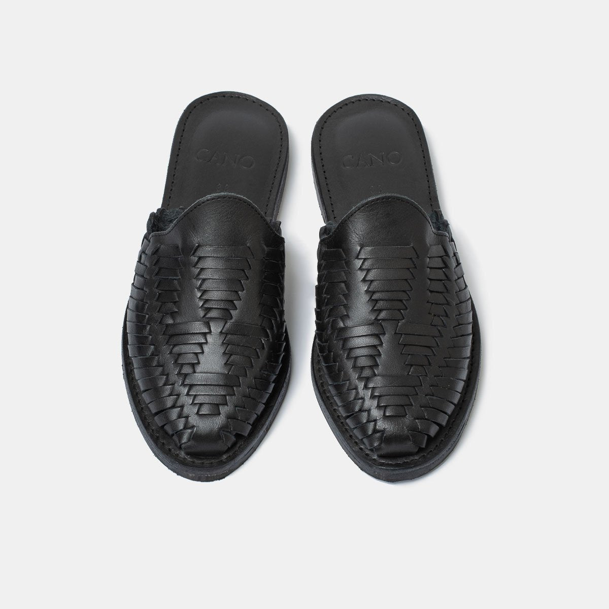 Mules noires cuir tannage végétal - Emma