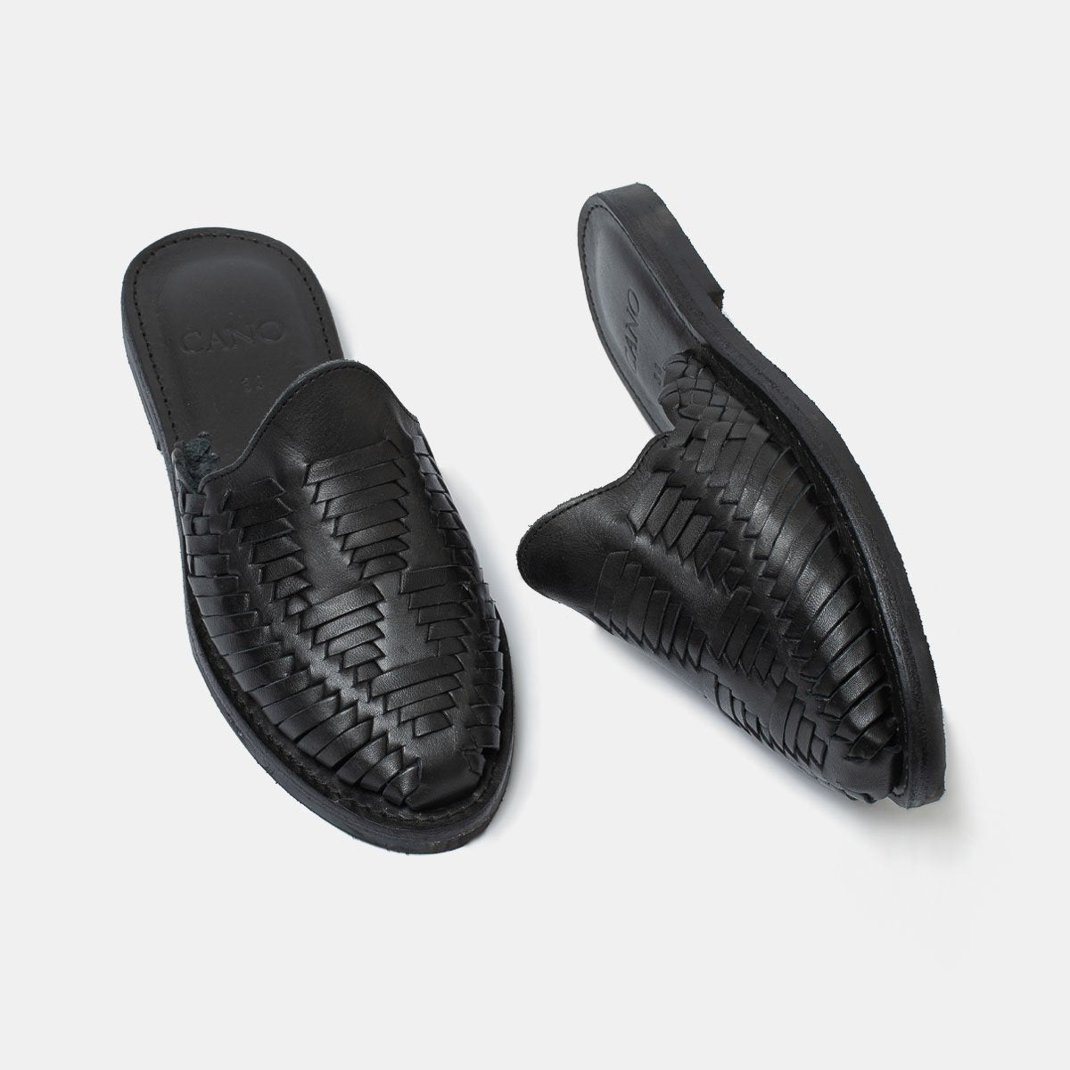 Mules noires cuir tannage végétal - Emma