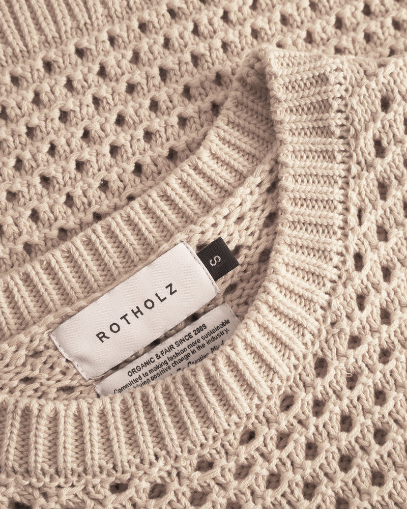 Top maille en coton biologique | beige "knit vest - natural beige"