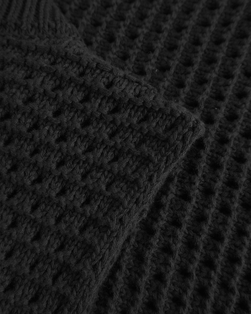 Top maille en coton biologique | noir "knit vest - true black"