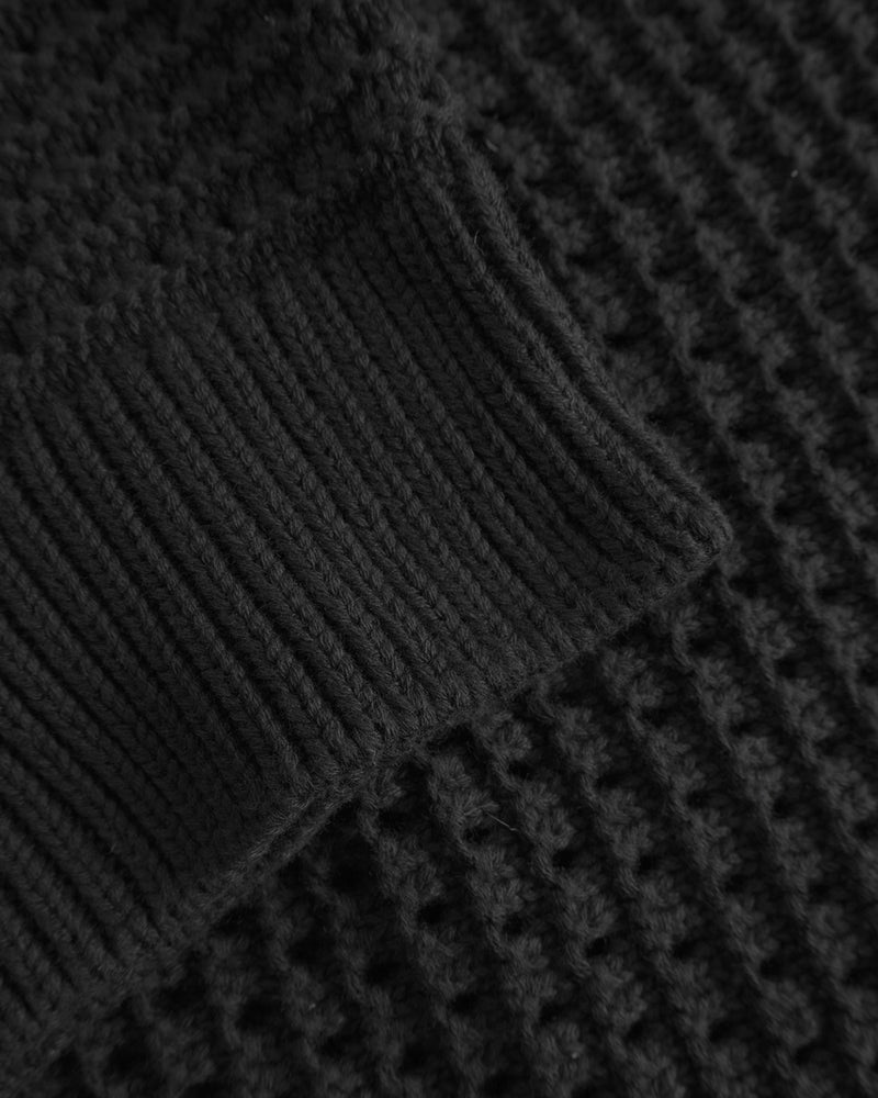 Top maille en coton biologique | noir "knit vest - true black"