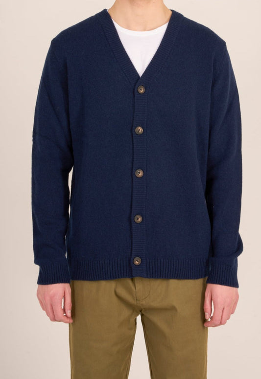 Cardigan marine en laine bio - wool cardigan total eclipse
