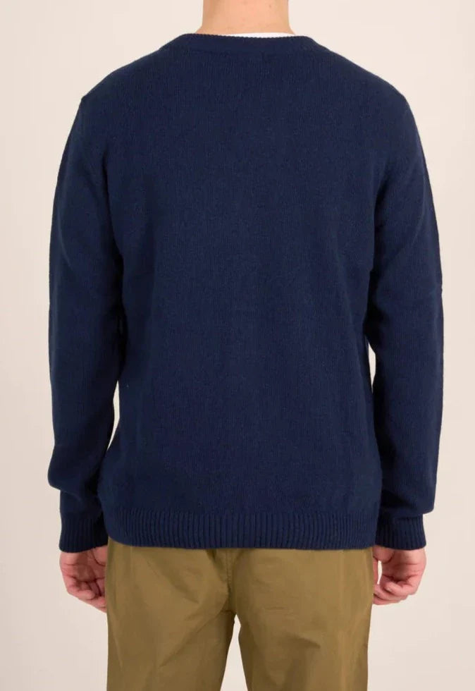 Cardigan marine en laine bio - wool cardigan total eclipse
