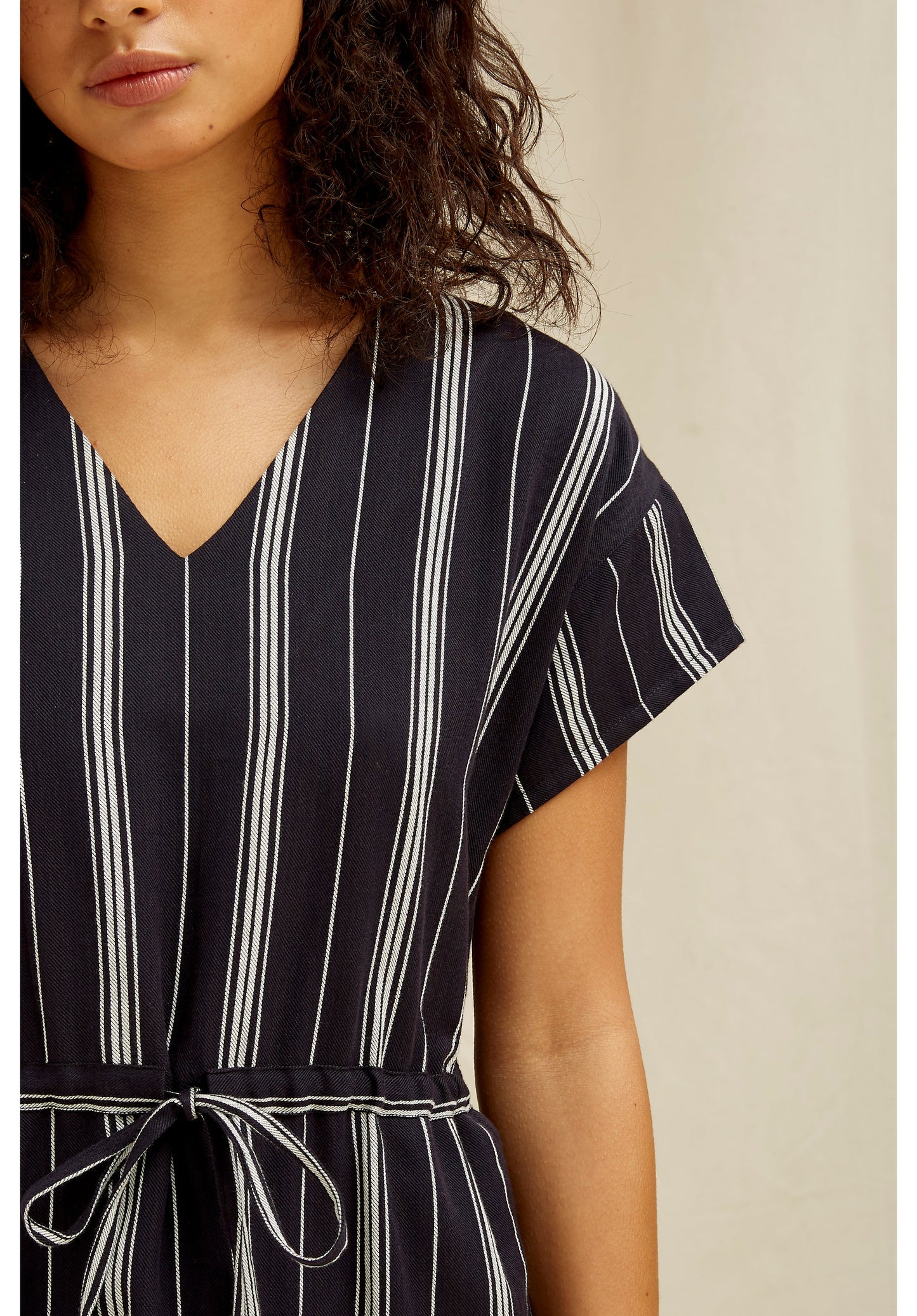 Robe rayée marine en coton bio - Tess