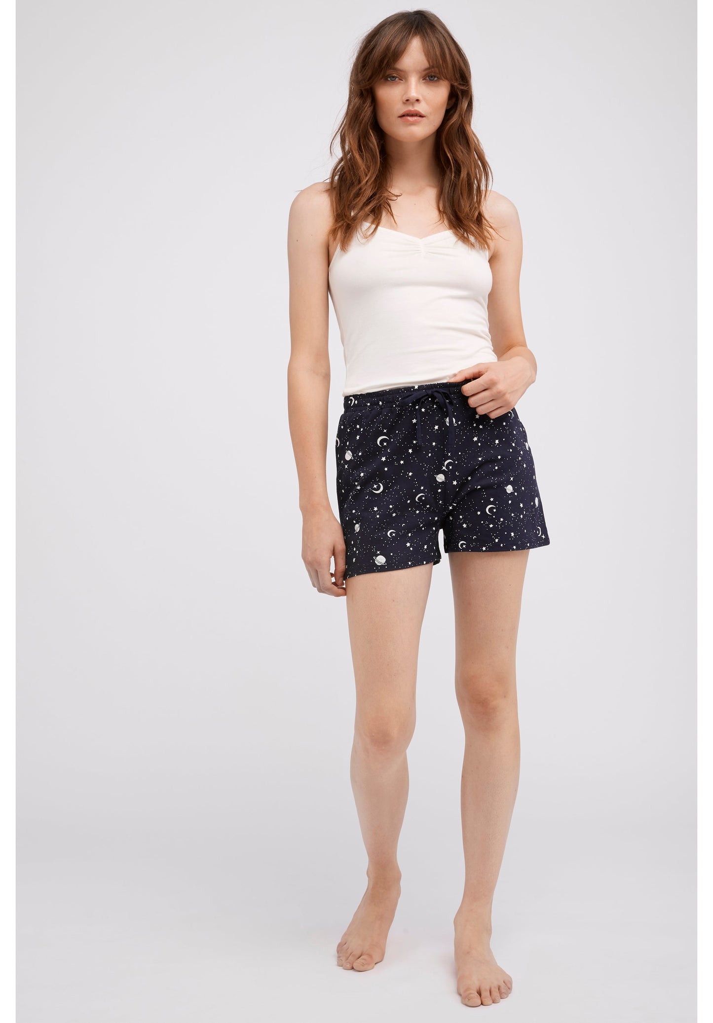 Short de pyjama motifs galaxy en coton bio