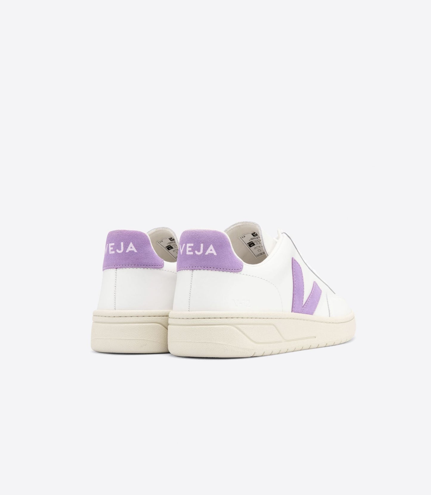 Basket v-12 leather extra white lavande