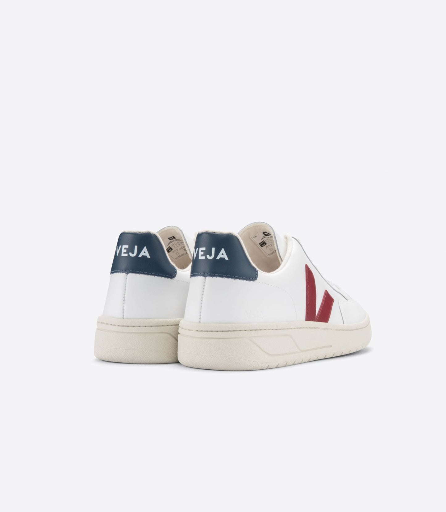 Baskets v-12 leather extra white marsala nautico