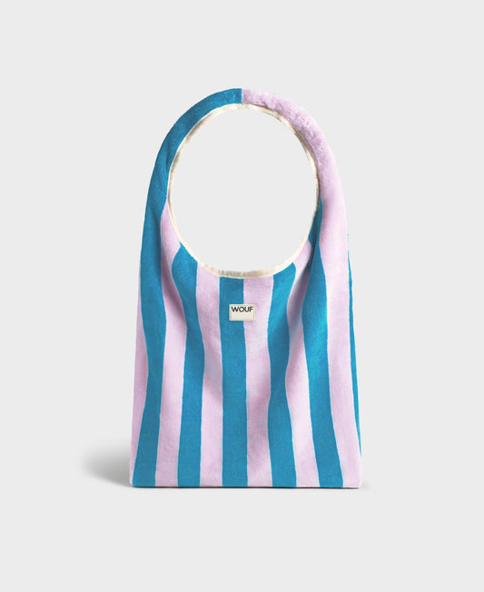 Sac cabas éponge en coton biologique | rayé "lanzarote tshirt bag - lanzarote"