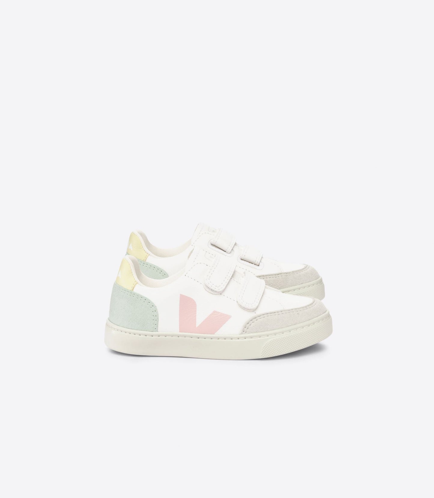 Baskets enfant en cuir sans chrome | rose "v-12 chromefree leather white multico jade"