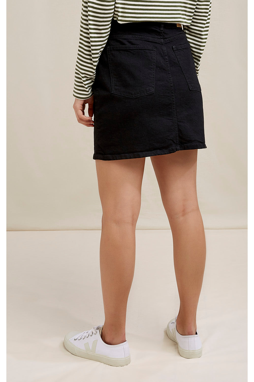 Jupe jean noire en coton bio - astrid
