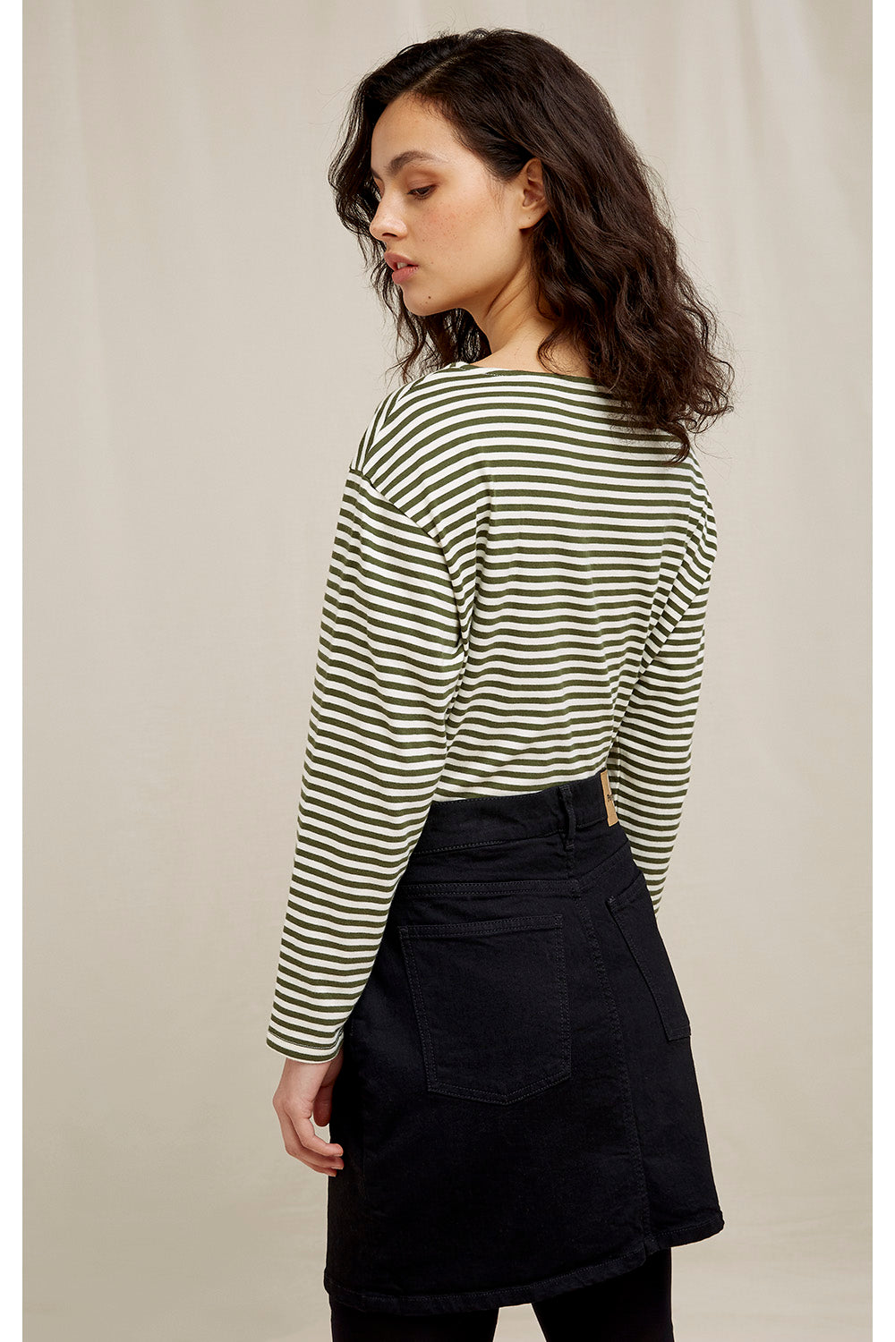 Jupe jean noire en coton bio - astrid