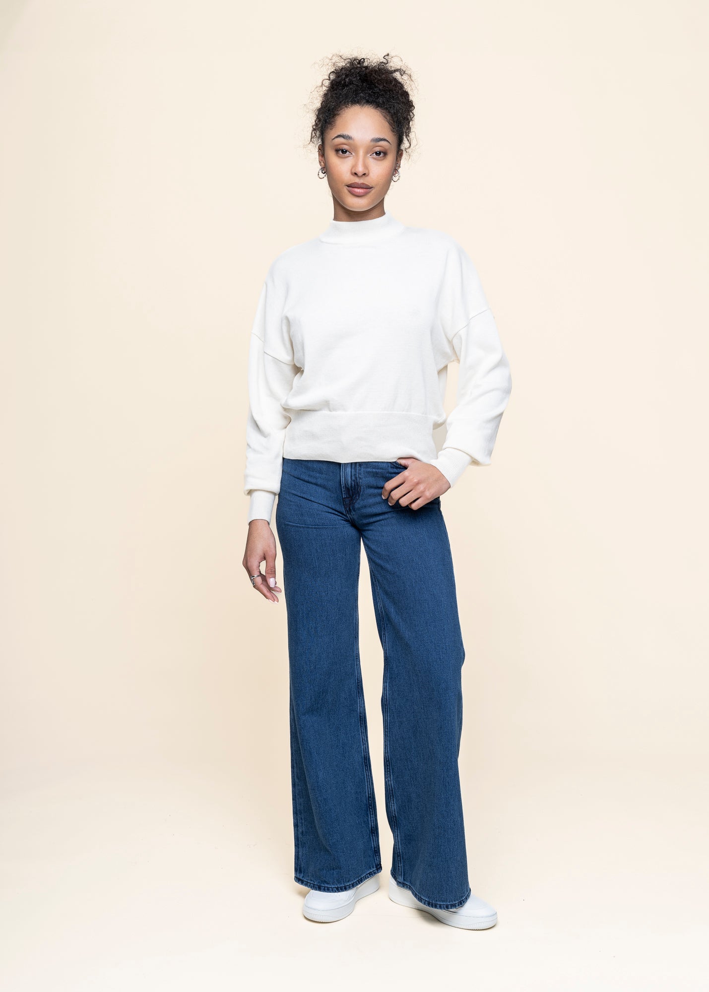 Pull oversize en coton bio | écru "yin offwhite"