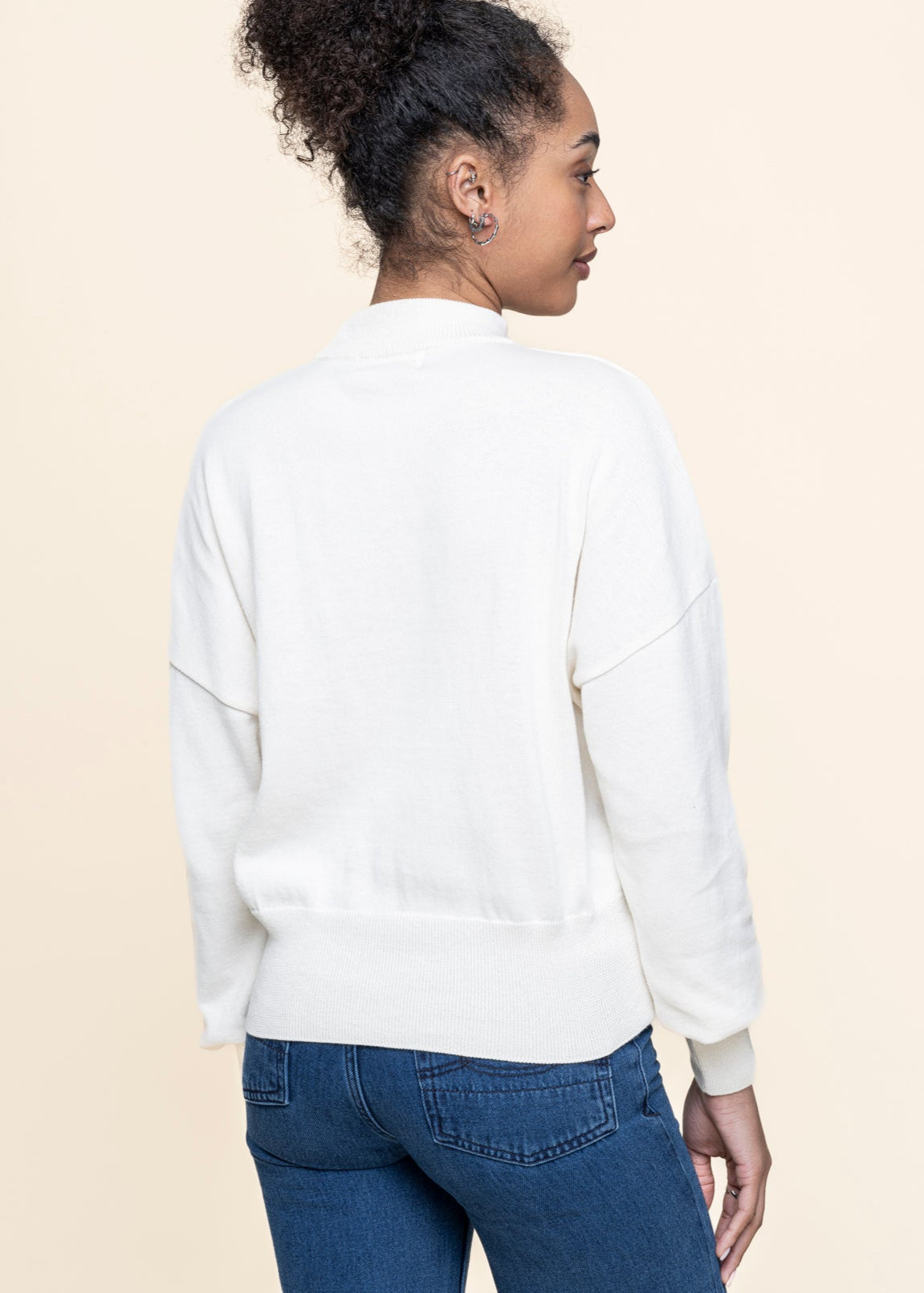 Pull oversize en coton bio | écru "yin offwhite"