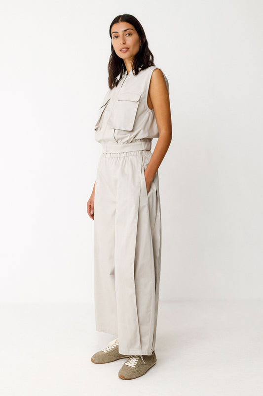 Pantalon ballon en coton bio | beige "pantalon aine-gots" | Beige