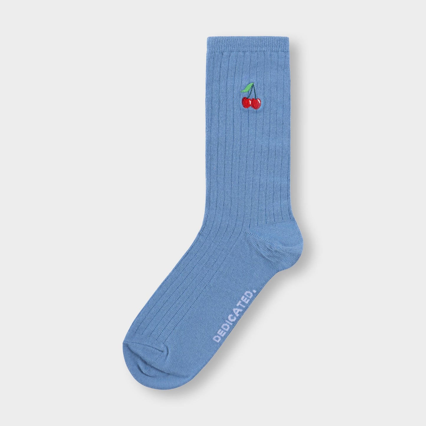 Chaussettes en coton bio | bleu "rib socks knivsta cherries forever blue" | Forever blue