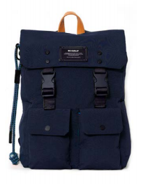 Sac à dos marine en polyester recyclé et coton - Zermat