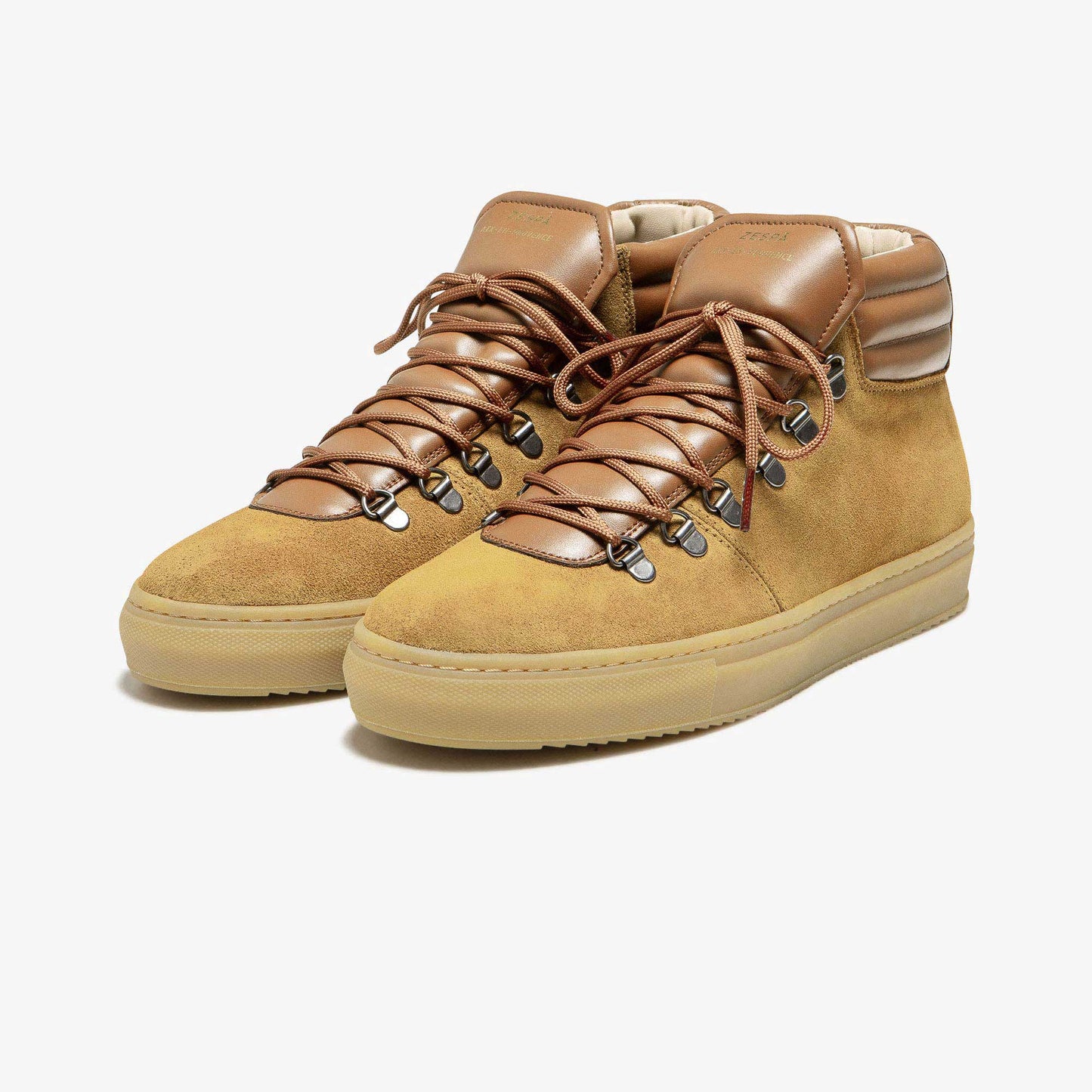 Baskets hautes en cuir certifié | marron "zsp2 suede - marron"