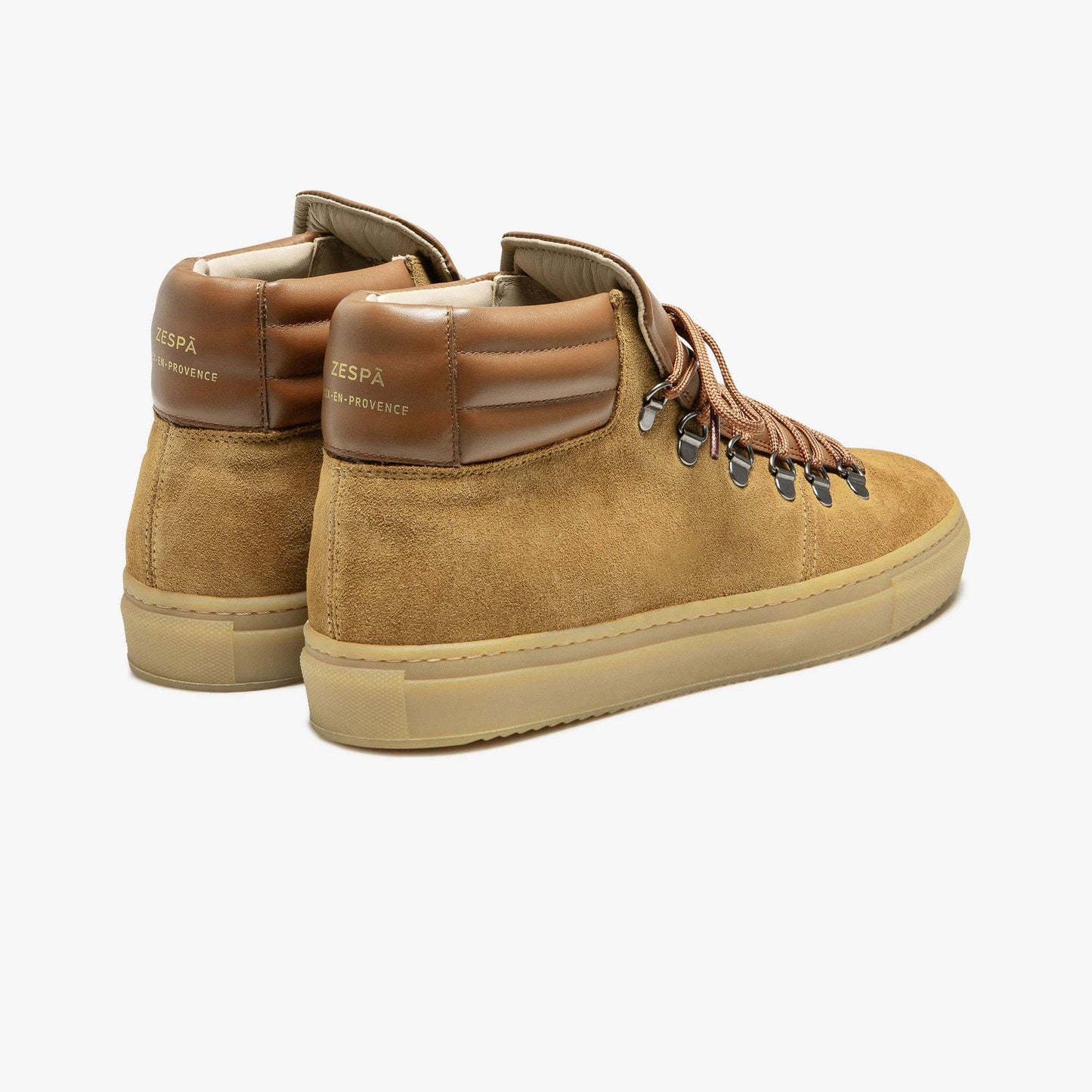 Baskets hautes en cuir certifié | marron "zsp2 suede - marron"